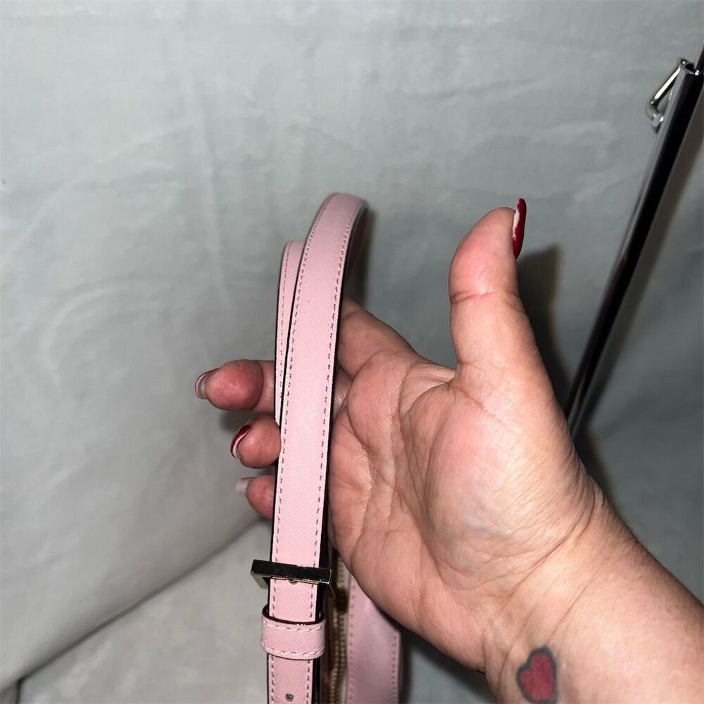 Kate Spade Pink Saffiano Leather Crossbody Bag Adjustable Strap - Picture 8 of 11